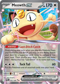 Meowth ex: Double Rare Holofoil 062/088 (POR)