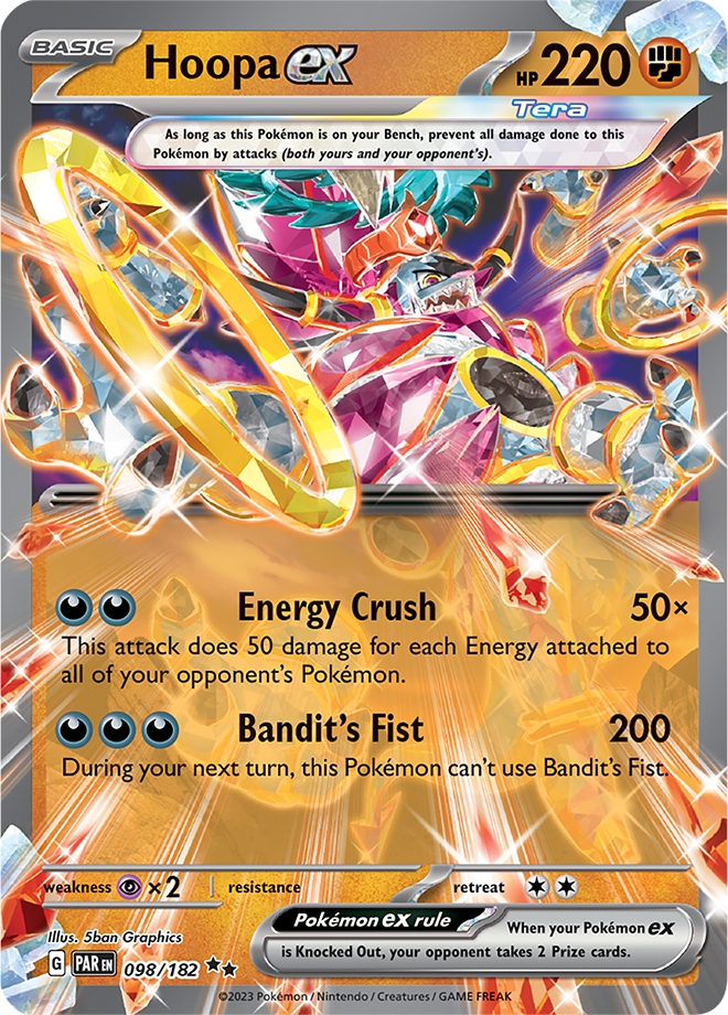 Hoopa ex: Double Rare Holofoil 098/182 (PAR)