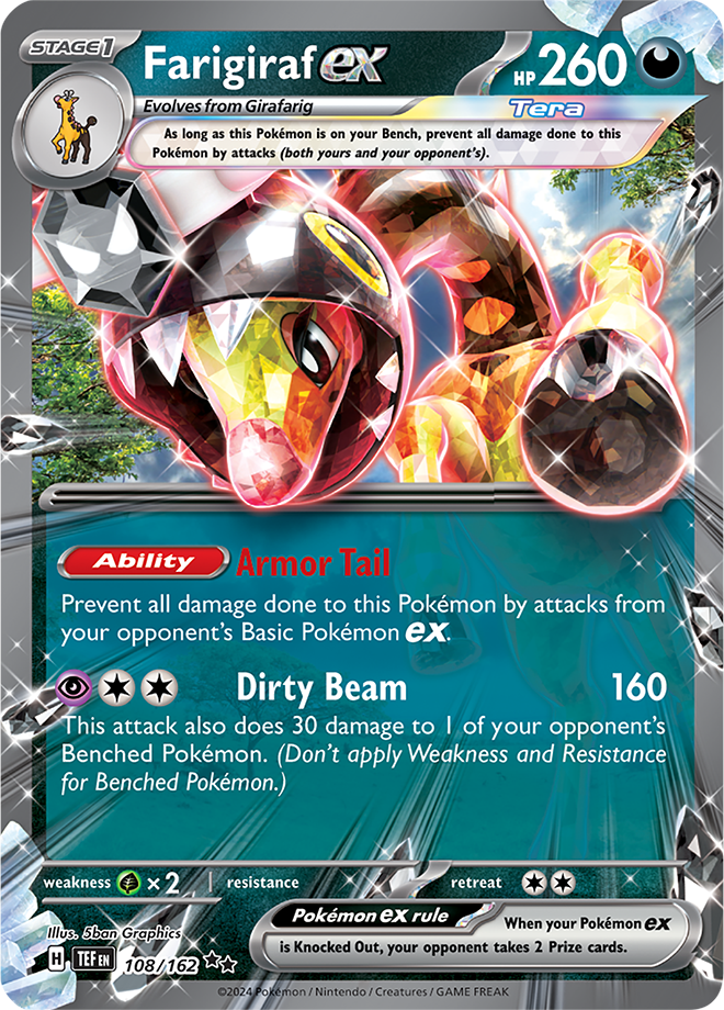 Farigiraf ex: Double Rare Holofoil 108/162 (TEF)