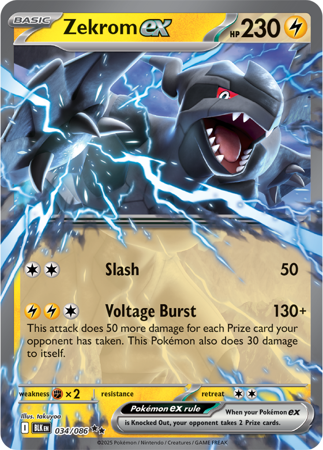 Zekrom ex: Double Rare Holofoil 034/086 (BLK)