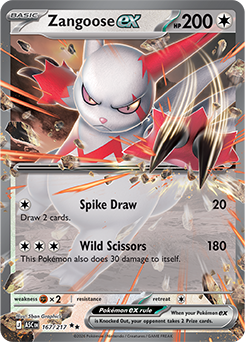Zangoose ex: Double Rare 167/217
