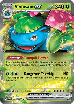 Venusaur ex: Double Rare Holofoil 001/142 (SCR)