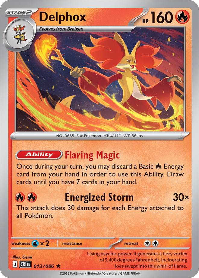 Delphox: Rare 013/086 (CRI)