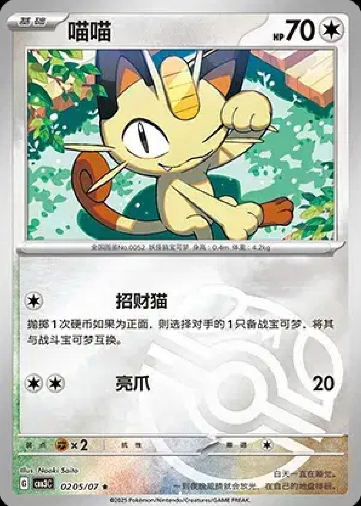 Meowth: Rare (Master Ball Pattern) 0205/07 (CN)