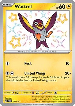 Wattrel: Shiny Rare 145/091 (PAF)