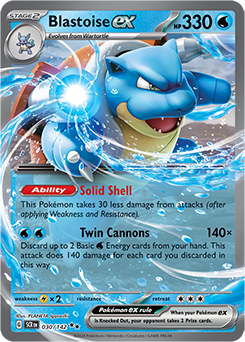 Blastoise ex: Double Rare Holofoil 030/142 (SCR)