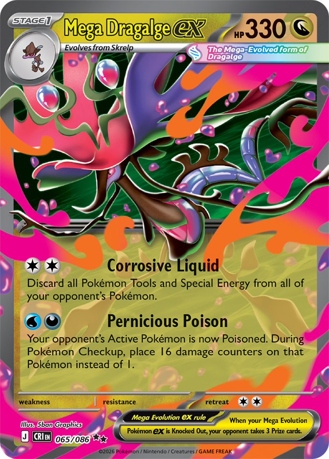 Mega Dragalge ex: Double Rare Holofoil 065/086 (CRI)
