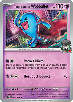 Team Rocket’s Wobbuffett: Rare 082/182 (DRI)