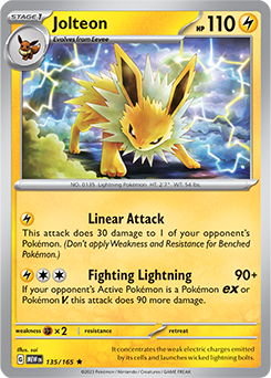 Jolteon: Rare 135/165 (MEW)