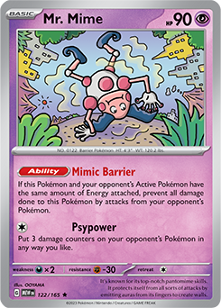 Mr Mime: Rare 122/165 (MEW)