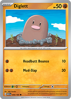 Diglett: Common 050/165 (MEW)