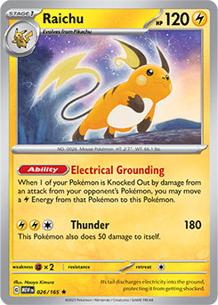 Raichu: Rare 026/165 (MEW)