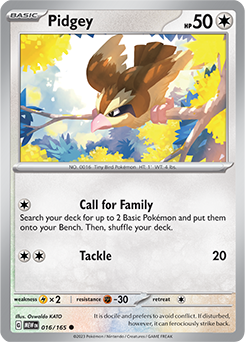 Pidgey: Common 016/165 (MEW)