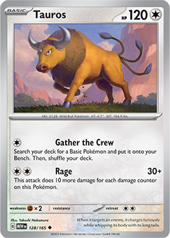 Tauros: Uncommon 128/165 (MEW)
