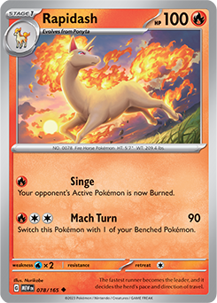 Rapidash: Uncommon 078/165 (MEW)