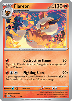 Flareon: Rare 136/165 (MEW)