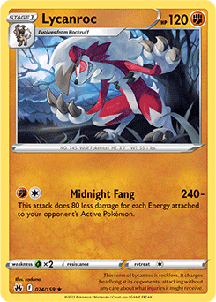 Lycanroc: Rare 074/159 (Crown Zenith)