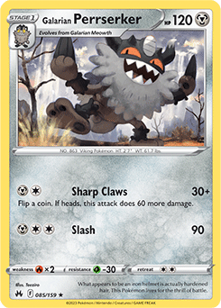 Galarian Perrserker: Rare 085/159 (Crown Zenith)
