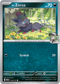 N’s Zorua: Common 136/217 (ASC)