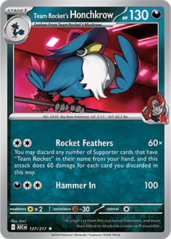 Team Rocket’s Honchkrow: Rare 127/217 (ASC)