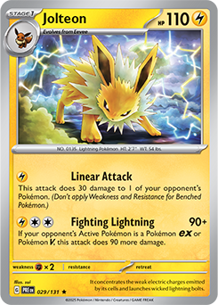 Jolteon: Rare 029/131 (PRE)