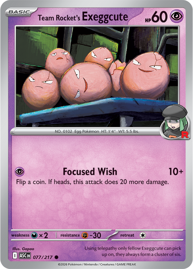 Team Rocket’s Exeggcute: Common 077/217 (ASC)
