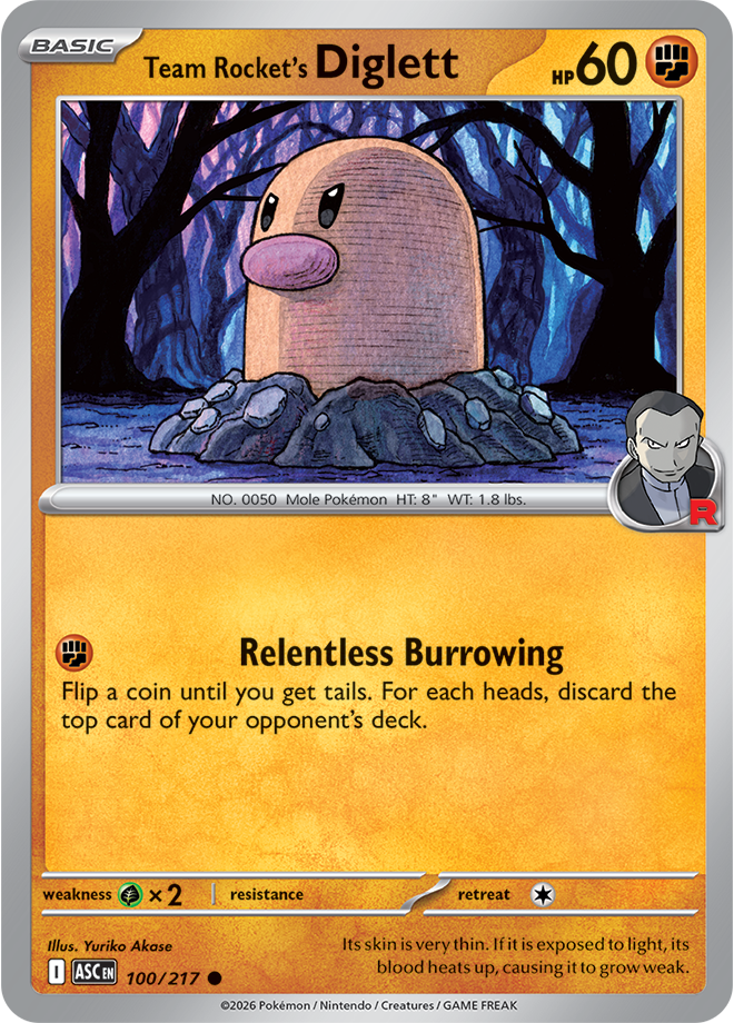 Team Rocket’s Diglett: Common 100/217 (ASC)