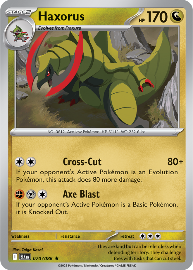 Haxorus: Rare 070/086 (BLK)