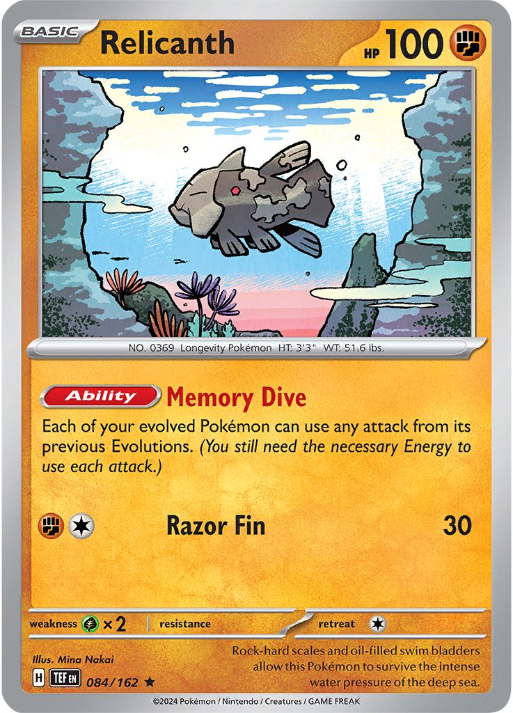 Relicanth: Rare 084/162 (TEF)