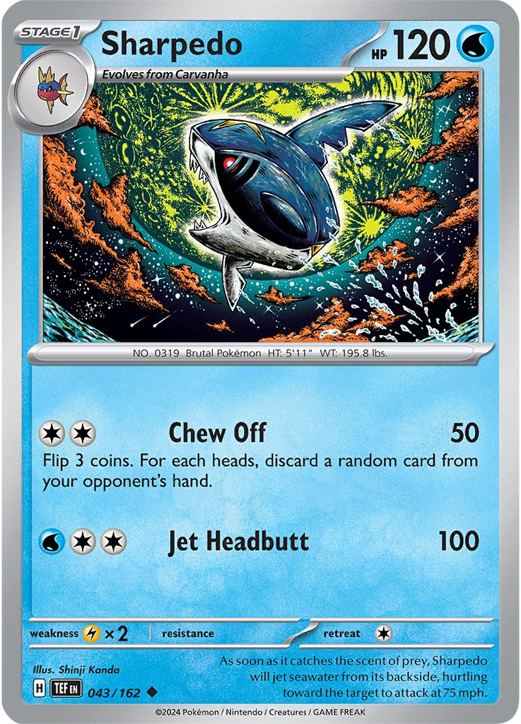 Sharpedo: Uncommon 043/162 (TEF)