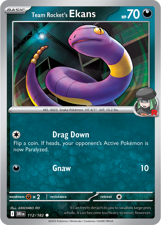 Team Rocket’s Ekans: Common 112/182 (DRI)