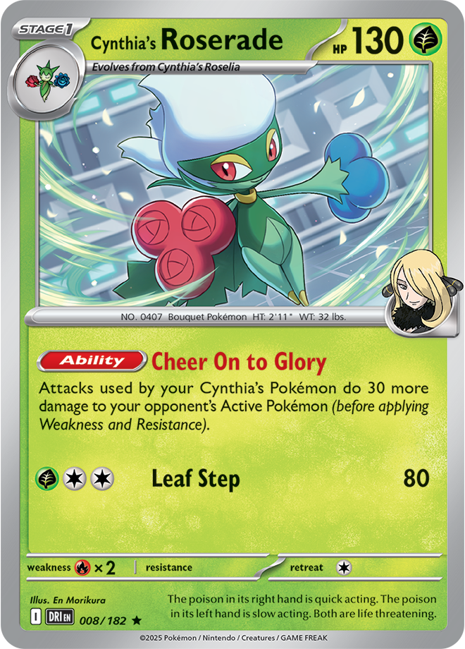 Cynthia’s Roserade: Rare 008/182 (DRI)