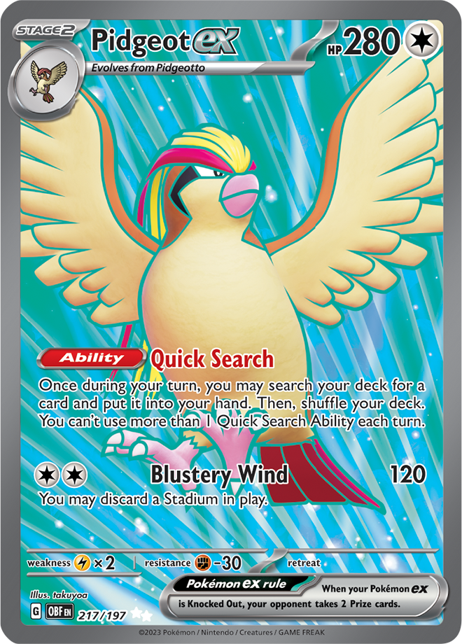 Pidgeot ex: Ultra Rare 217/197 (OBF)