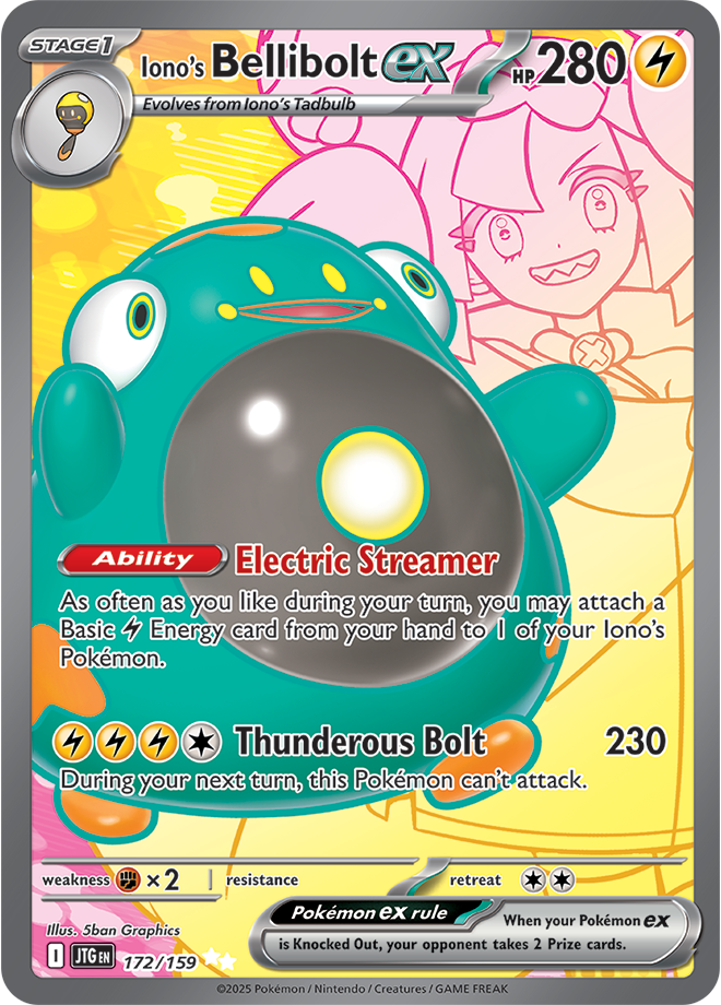 Iono’s Bellibolt ex: Ultra Rare 172/159 (JTG)