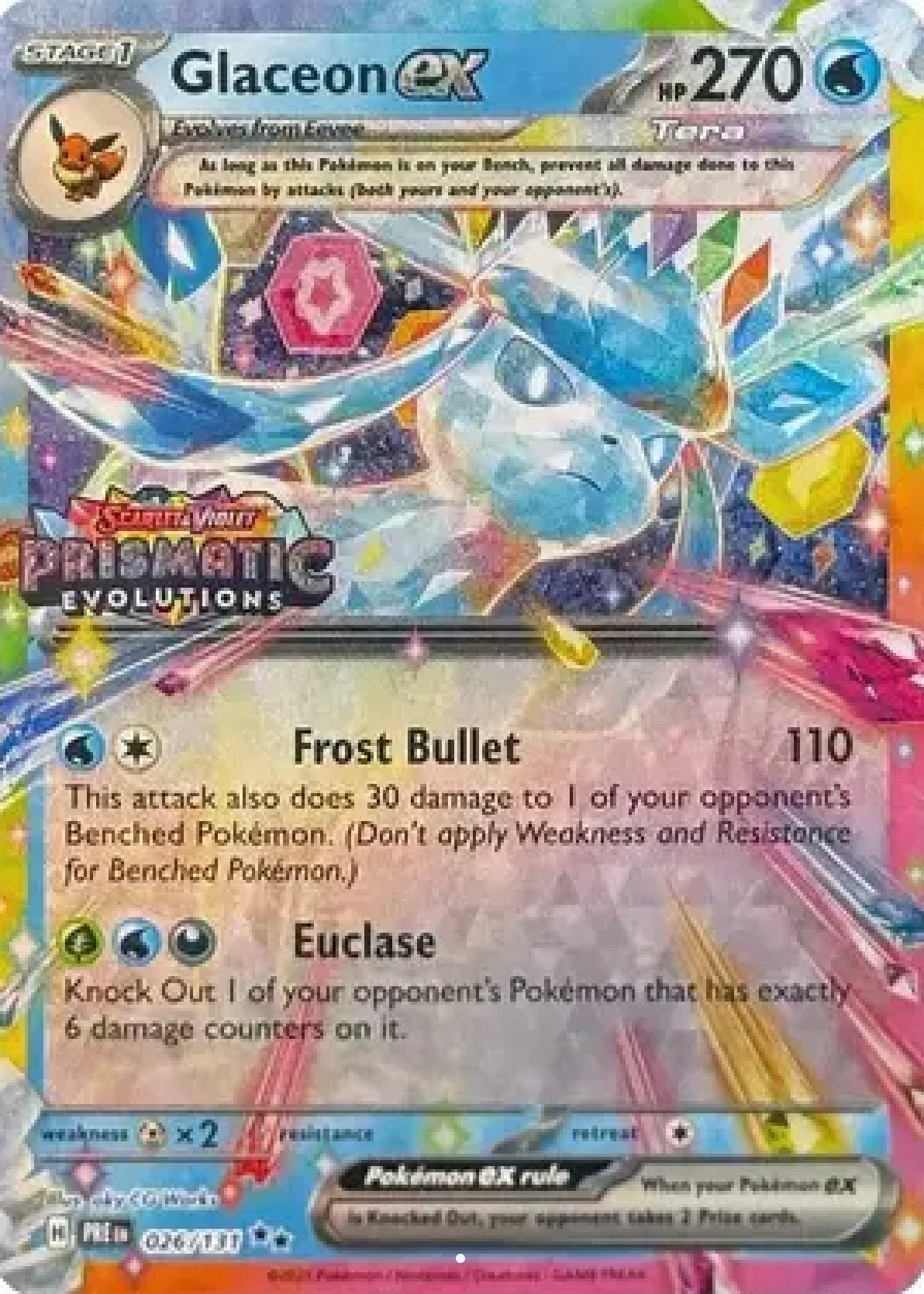 Glaceon ex: Promo Holofoil 026/131 (Prismatic Evolutions Stamp)