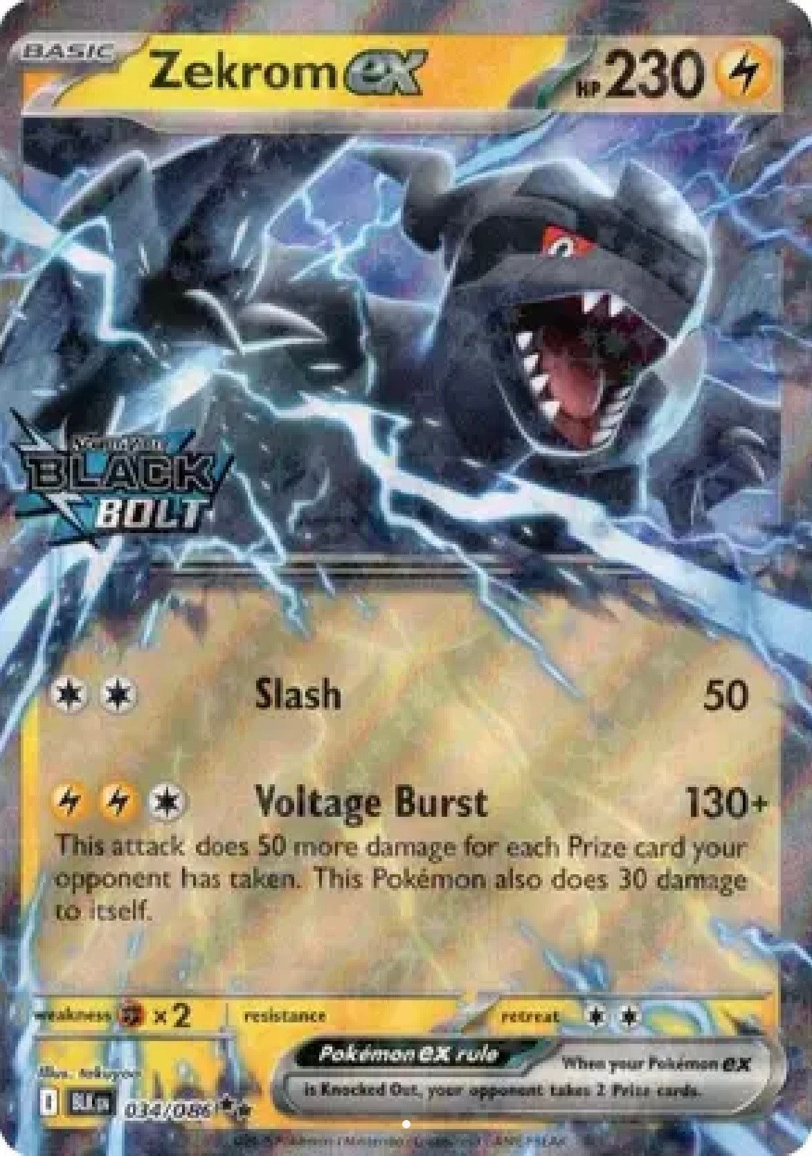 Zekrom ex: Promo Holofoil 034/086 (Black Bolt Stamp)