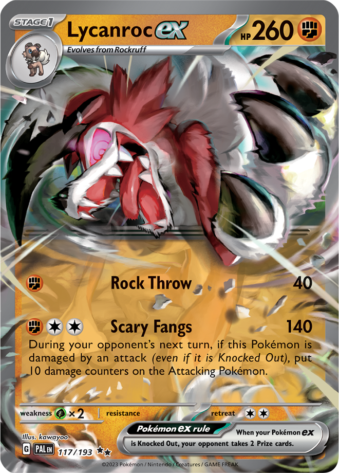 Lycanroc ex: Double Rare 117/193 (PAL)