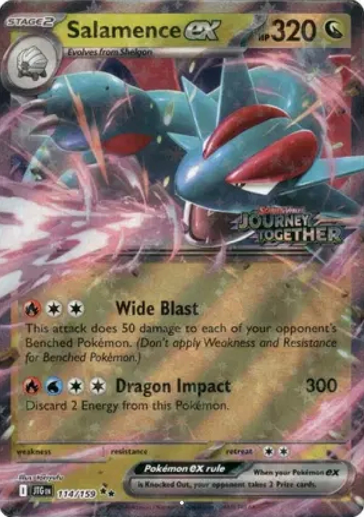 Salamence ex: Promo Holofoil 114/159 (Journey Together Stamp)