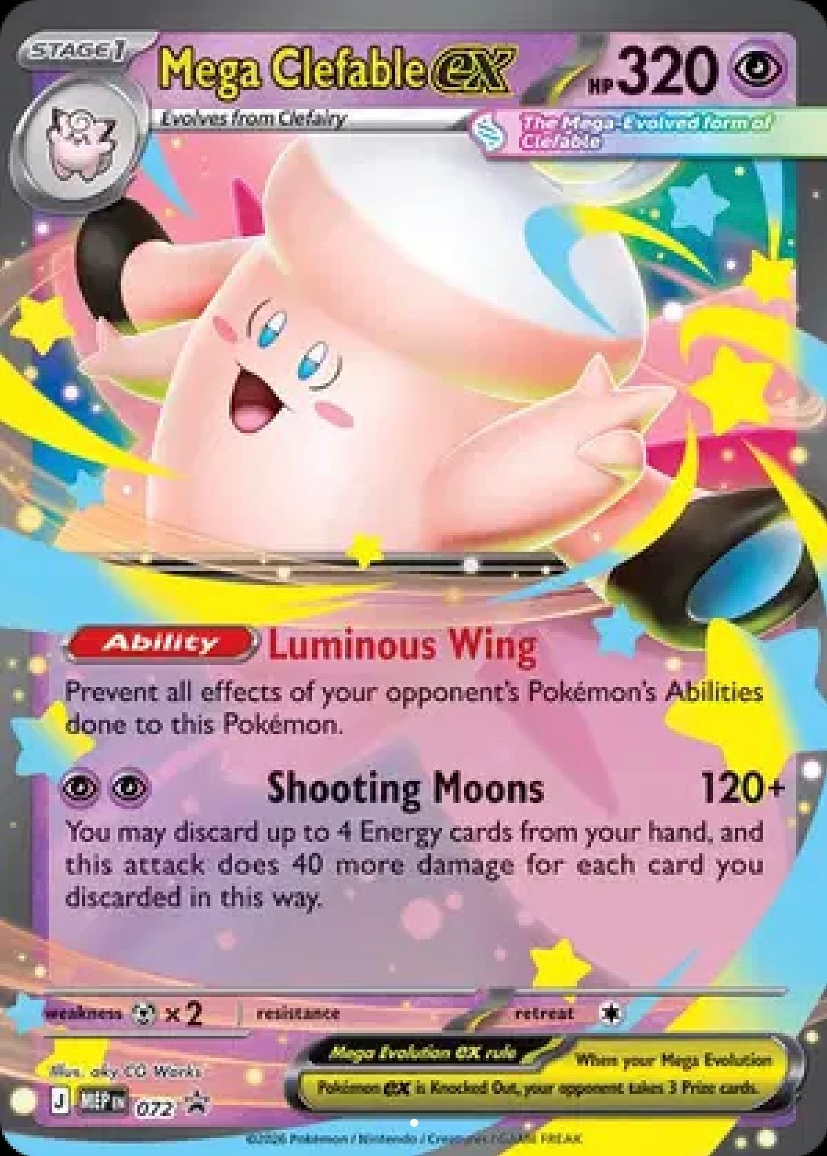 Mega Clefable ex: Promo Holofoil 072 (MEP)