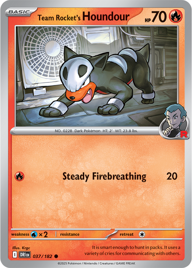 Team Rocket's Houndour: Common 037/182 (DRI)