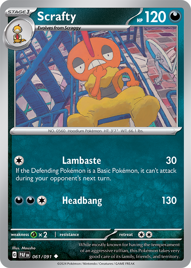Scrafty: Uncommon 061/091 (PAF)