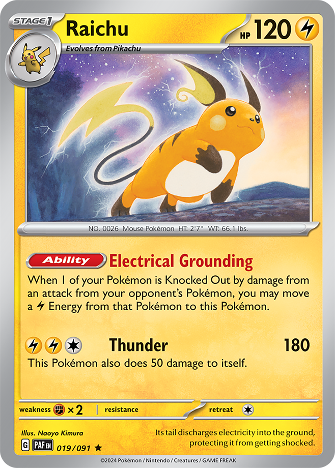 Raichu: Rare 019/091 (PAF)