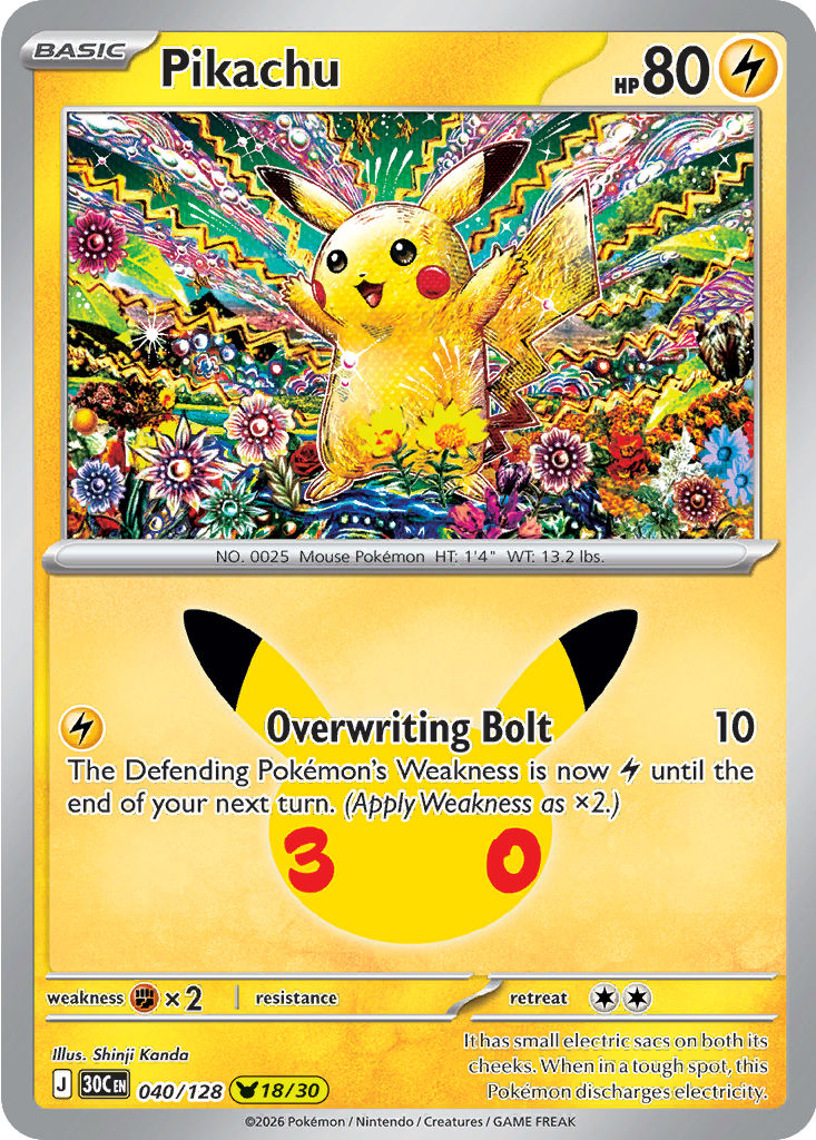 Pikachu: Pikachu Rare 040/128 (30C)