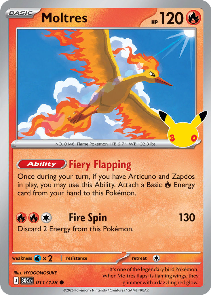 Moltres: Common 011/128 (30C)
