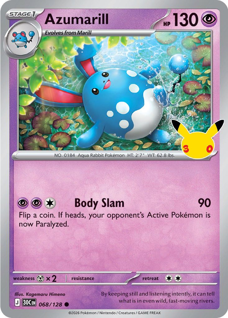 Azumarill: Common 068/128 (30C)