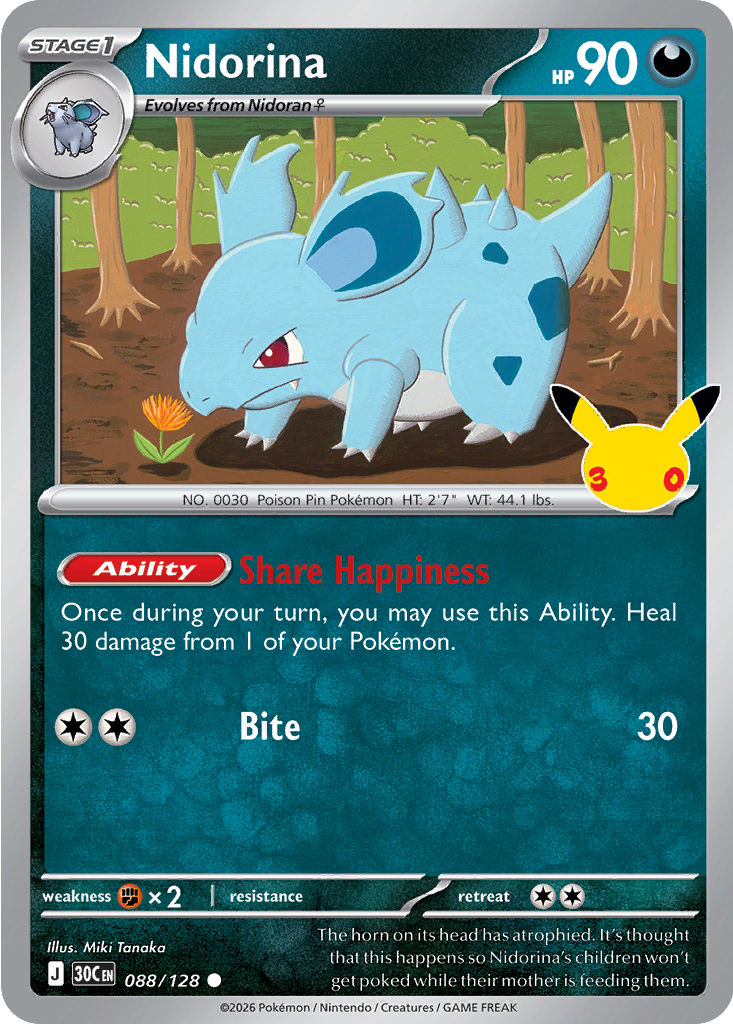Nidorina: Common 088/128 (30C)